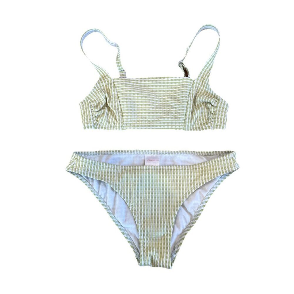 Xhilaration Women Green Bikini Set Size small Athletic Top Bathing Suit 2 Pc